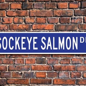 Sockeye Salmon , Sockeye Salmon Gift, Sockeye Salmon Sign, Sockeye Salmon decor, Salmon lover, fish, Custom Street Sign, Quality Metal Sign