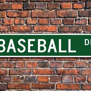 Baseball, Baseball Gift, Baseball Sign, baseball fan, baseball player, America&#39;s favorite past-time, Custom Street Sign, Quality Metal Sign