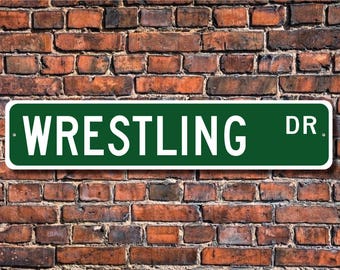 Sport metal sign Wrestling sign Wrestling metal art Wrestling sports Sport sign Wrestling print Sign print Wrestling metal sign print