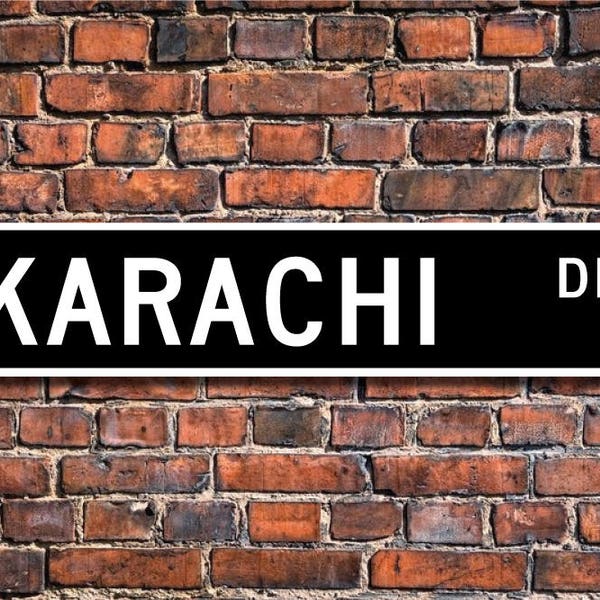 Karachi, Karachi sign, Karachi gift, Karachi visitor souvenir, Pakistan city, Karachi native, Custom Street Sign, Quality Metal Sign