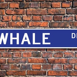 クジラ、クジラのギフト、クジラのサイン、クジラの装飾、クジラ愛好家、水生胎盤海洋哺乳類、カスタムストリートサイン、高品質の金属サイン