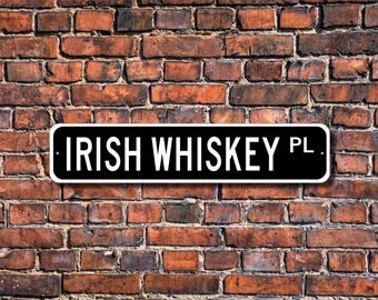 Letrero de whisky irlandés: letrero metálico para bar de whisky, decoración de pared para pub, regalo para amantes del whisky, decoración para el hogar.