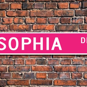 Sophia, Sophia Sign, Child Gift, Grandchild Gift, Sophia Lover, Sophia Decor, Sophia Birthday Gift, Custom Street Sign, Quality Metal Sign