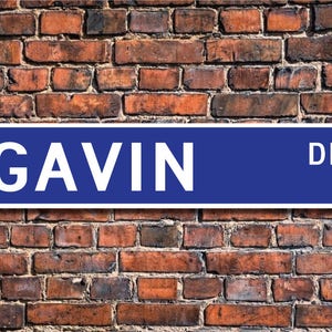 Gavin, Gavin Sign, Gavin Fan, Gavin Decor, Child Gift, Grandchild Gift, Gavin Birthday Gift, Custom Street Sign, Quality Metal Sign