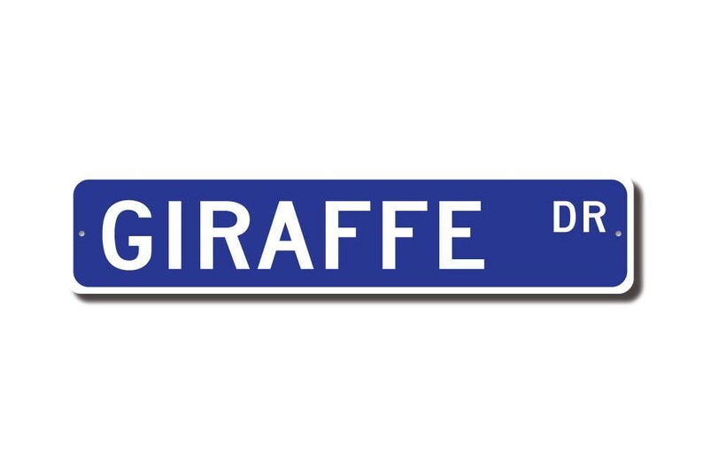 Giraffe, Giraffe Gift, Giraffe Sign, Giraffe decor, Giraffe lover, zoo sign, African native, Custom Street Sign, Quality Metal sign image 2