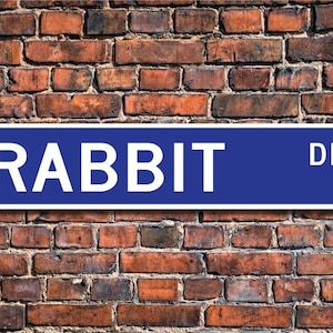 Rabbit, Rabbit Gift, Rabbit Sign, Rabbit decor, Rabbit lover, rabbit owner gift, domestic pet, Custom Street Sign, Quality Metal Sign