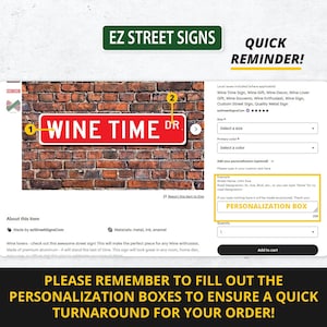 a red brick wall with a wine time sign on it