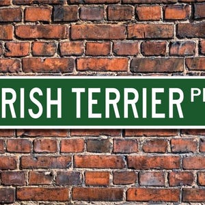 Irish Terrier, Irish Terrier Lover,Irish Terrier Sign, Custom Street Sign, Quality Metal Sign, Dog  Lover Gift, Dog Owner gift, Dog Sign