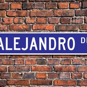 Alejandro, Letrero de Alejandro, Regalo de Alejandro, Regalo para niños, Regalo para nietos, Regalo de cumpleaños de Alejandro, Letrero de calle personalizado, Letrero de metal de calidad