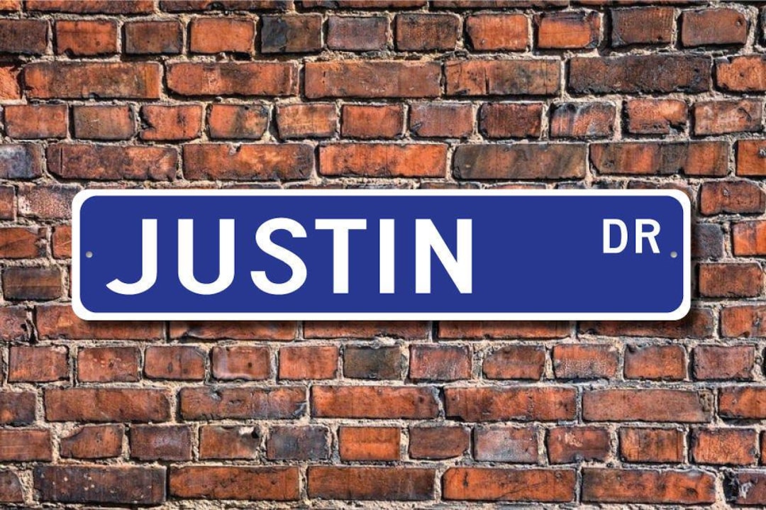Justin, Justin Sign, Justin Gift, Justin Fan, Child Gift, Grandchild ...