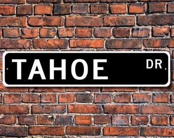 Tahoe, Chevrolet Tahoe-bord, Chevrolet Tahoe-cadeau, Chevrolet Tahoe-eigenaar, grote SUV, Chevy-fan, Custom Street Sign, Quality Metal Sign