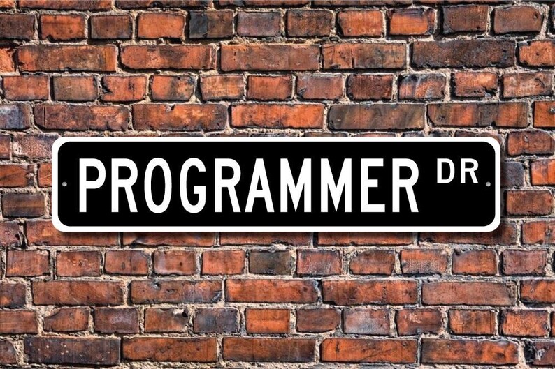Programmer, Programmer Gift, Programmer sign, office employee, computer programmer, data entry, Custom Street Sign, Quality Metal Sign image 1