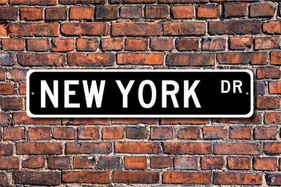 New York DR 看板　サイン　Sign アメリカ　ビンテージ　雑貨 ニューヨーク、ニューヨークの看板、ニューヨークのギフト
