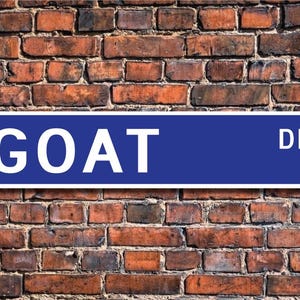 Cabra, Presente de cabra, Placa de cabra, Decoração de cabra, Amante de cabra, Placa de fazenda de cabra, Especialista em cabra, Animal de fazenda, Placa de rua personalizada, Placa de metal de qualidade