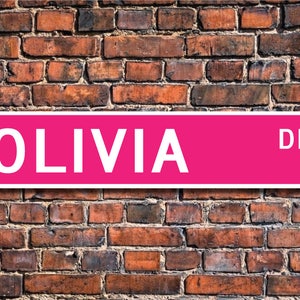 Olivia custom street sign- metallic