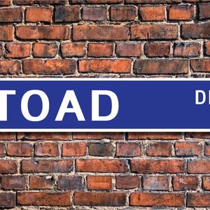 Toad, Toad Gift, Toad Sign, Toad decor, Toad lover, common frog name, frog with dry leathery skin, Custom Street Sign, Quality Metal Sign