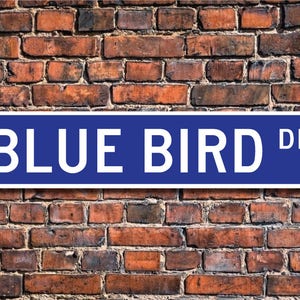 Blue Bird, Blue Bird Gift, Blue Bird Sign, Blue Bird decor, blue bird expert, bird feeder, Custom Street Sign, Quality Metal Sign