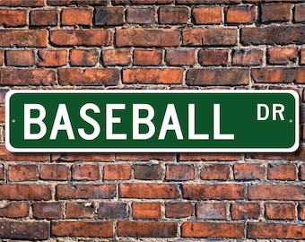 Baseball, Baseball Gift, Baseball Sign, baseball fan, baseball player, America's favorite past-time, Custom Street Sign, Quality Metal Sign