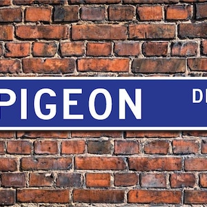 Pigeon, Pigeon Gift, Pigeon Sign, Pigeon decor, Pigeon lover, pigeon and dove family, bird lover, Custom Street Sign,Quality Metal Sign
