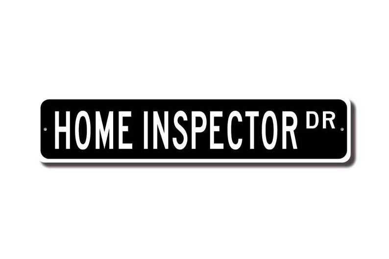 Ispettore domestico, regalo per ispettore domestico, cartello per ispettore domestico, ispettore, transazioni immobiliari, cartello stradale personalizzato, cartello in metallo di qualità immagine 2