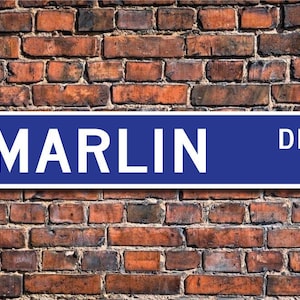 Marlin, Marlin Gift, Marlin Sign, Marlin decor, Marlin lover, sea dweller, spearlike bill, game fish, Custom Street Sign, Quality Metal Sign