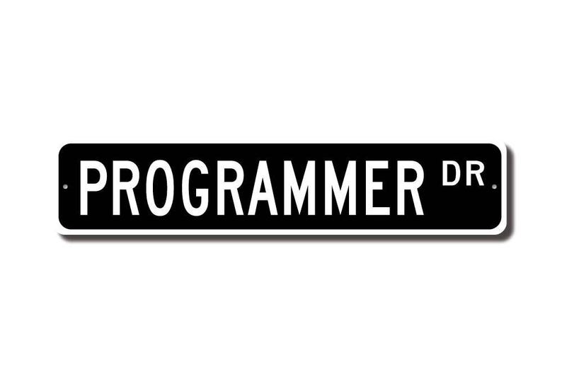 Programmer, Programmer Gift, Programmer sign, office employee, computer programmer, data entry, Custom Street Sign, Quality Metal Sign image 2