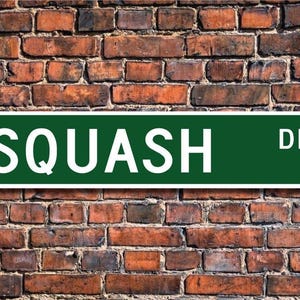 Squash, letrero de squash, aficionado al squash, jugador de squash, regalo de squash, decoración de squash, juego de raqueta y pelota, letrero de calle personalizado, letrero de metal de calidad