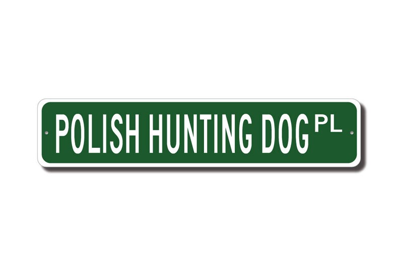 Polish Hunting Dog, Polish Hunting Dog Sign, Polish Hunting Dog Lover, Custom Street Sign, Quality Metal Sign, Dog gift, Dog Lover sign image 2