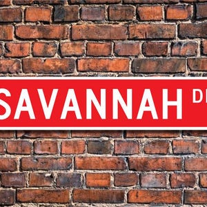Savannah, Savannah Sign, Savannah Cat Owner, Savannah Gift, Savannah Cat Decor, Cat Lover, Custom Street Sign, Quality Metal Sign