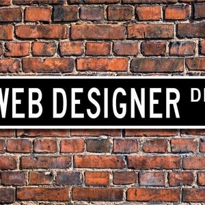 Diseñador web, regalo de diseñador web, letrero de diseñador web, computadora, Internet, diseñador de sitios web, letrero de calle personalizado, letrero de metal de calidad