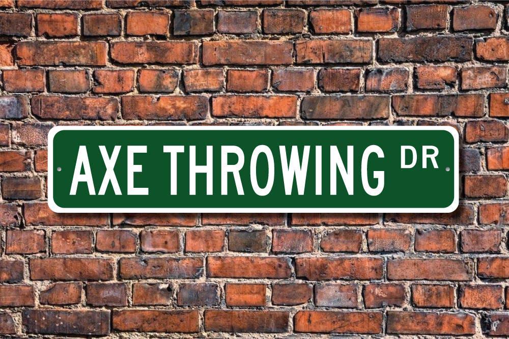 Axe Throwing, Axe Throwing Gift, Axe Throwing Sign, Throwing Axes at ...