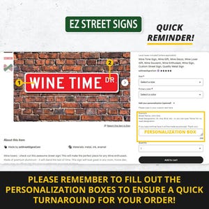 a red brick wall with a wine time sign on it