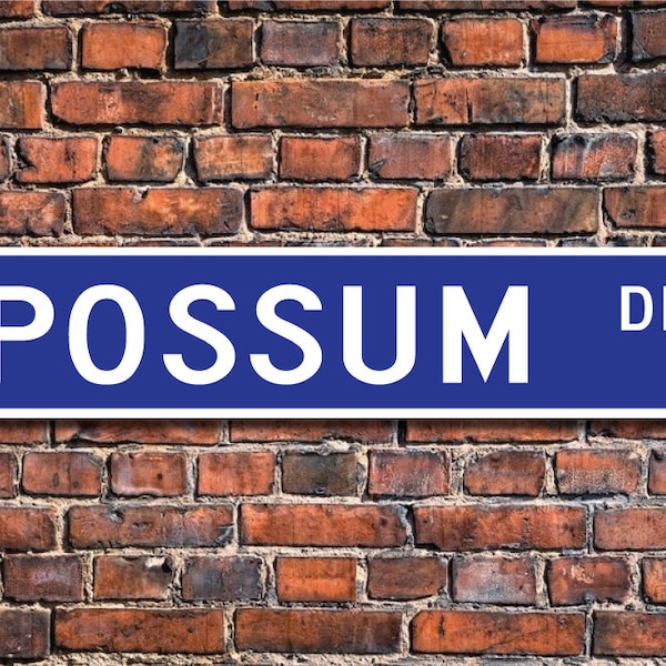 Possum, Possum Gift, Possum Sign, Possum decor, Possum lover, opossum, member of marsupial family, Custom Street Sign,Quality Metal Sign