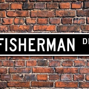 Pescador, Presente de Pescador, Placa de Pescador, Barco de Pesca, Presente para Pescador, Barco Fretado, Placa de Rua Personalizada, Placa de Metal de Qualidade