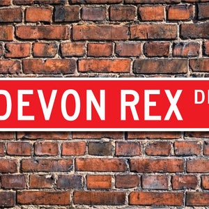 Devon Rex, Devon Rex Liebhaber, Devon Rex Schild, Devon Rex Besitzer Geschenk, Devon Rex Dekor, Devon Rex Fan, Custom Street Schild, Qualitäts Metall Schild