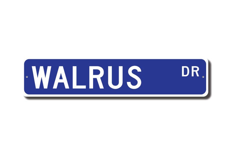 Walrus, Walrus Gift, Walrus Sign, Walrus decor, Walrus lover, marine mammal, long tusked animal, Custom Street Sign, Quality Metal Sign image 2