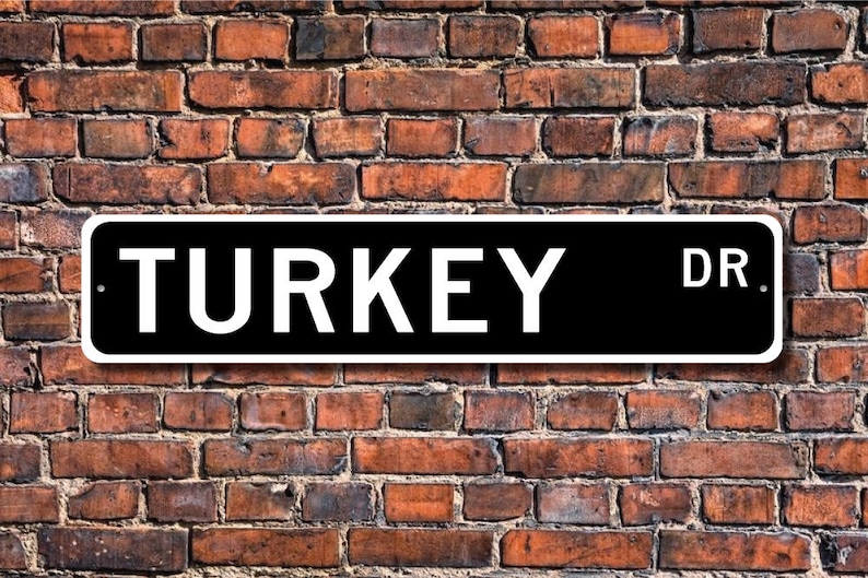 Turkey, Turkey Gift, Turkey Sign, Turkey Souvenir, Turkey Native, Turkey vacation momento, Custom Street Sign, Quality Metal Sign image 1