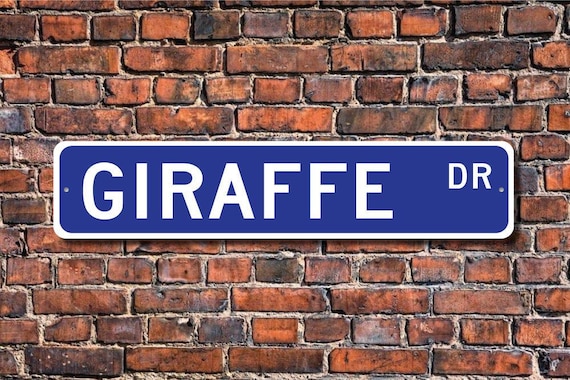 Giraffe, Giraffe Gift, Giraffe Sign, Giraffe decor, Giraffe lover, zoo sign, African native, Custom Street Sign, Quality Metal sign