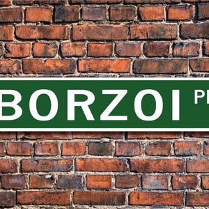 Borzoi, borzoi-cadeau, borzoi-bord, hondenliefhebber cadeau, aangepast straatnaambord, metalen kwaliteitsbord,