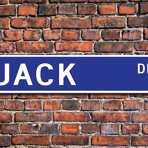 Jack, Placa Jack, Leque Jack, Decoração Jack, Amante Jack, Presente para criança, Presente para neto, Presente de aniversário Jack, Placa de rua personalizada, Placa de metal de qualidade