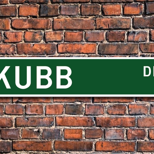 Kubb, Kubb Schild, Kubb Fan, Kubb Geschenk, Kubb Player, Stickey Sticks, Bowling & Hufeisen Mix, Custom Street Sign, Quality Metal Schild
