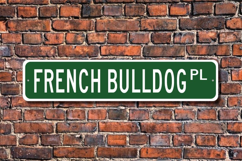 Français Bulldog, Français Bulldog Lover, Français Bulldog Sign, Custom Street Sign, Quality Metal Sign, Dog Owner Gift, Dog Lover gift image 1