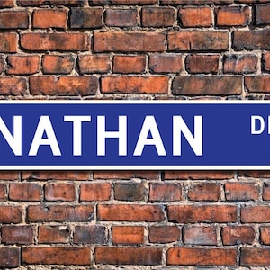 Nathan, Placa Nathan, Presente Nathan, Decoração Nathan, Presente para criança, Presente para neto, Presente de aniversário Nathan, Placa de rua personalizada, Placa de metal de qualidade