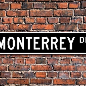 Monterrey, Monterrey sign, Monterrey gift, Monterrey visitor, Mexico city, Monterrey native, Custom Street Sign, Quality Metal sign