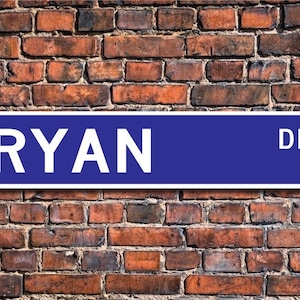 Ryan, Ryan Sign, Ryan Gift, Ryan Decor, Ryan Fan, Child Gift, Grandchild Gift, Ryan Birthday Gift, Custom Street Sign, Quality Metal Sign