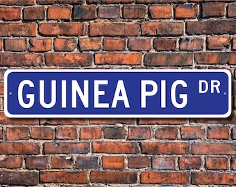 Guinea Pig, Guinea Pig Gift, Guinea Pig Sign, Guinea Pig decor, Guinea Pig lover, household pet, Custom Street Sign, Quality Metal sign