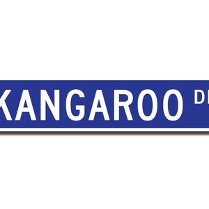 Kangaroo, Kangaroo Gift, Kangaroo Sign, Kangaroo decor, Kangaroo lover, marsupial, Australia native, Custom Street Sign, Quality Metal sign image 2