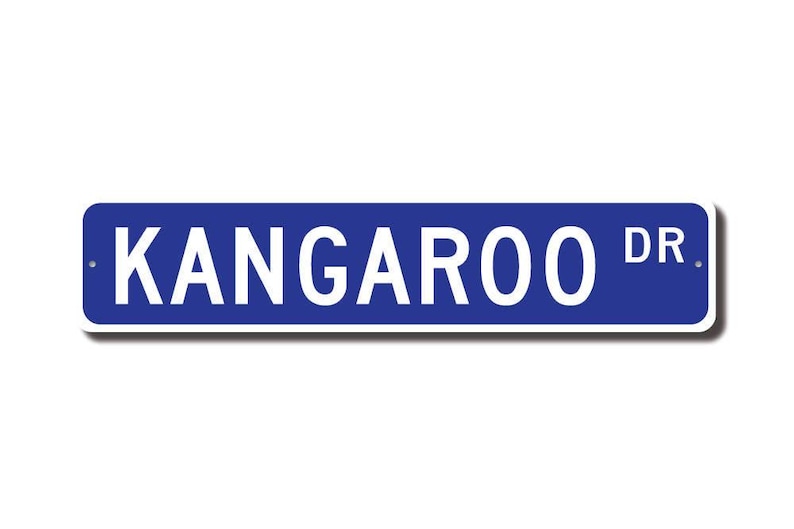 Kangaroo, Kangaroo Gift, Kangaroo Sign, Kangaroo decor, Kangaroo lover, marsupial, Australia native, Custom Street Sign, Quality Metal sign image 2