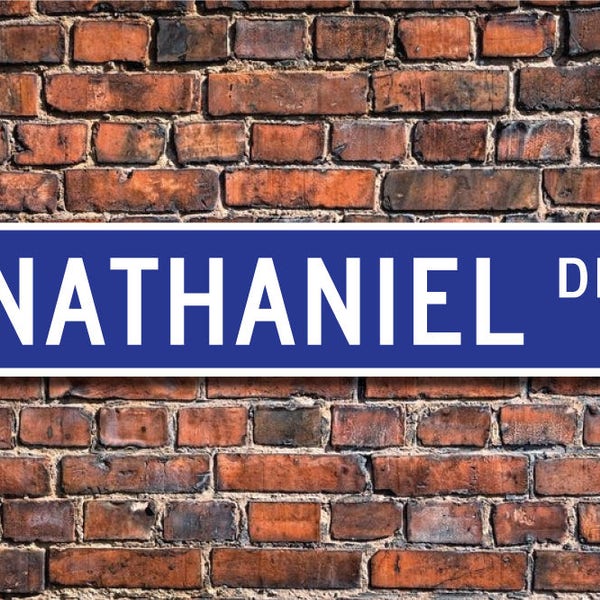 Nathaniel, Nathaniel Sign, Nathaniel Gift, Child Gift, Grandchild Gift, Nathaniel Birthday Gift, Custom Street Sign, Quality Metal Sign