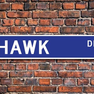 Hawk, Hawk Gift, Hawk Sign, Hawk decor, Hawk lover, birds of prey family, Hawk expert, bird lover, Custom Street Sign, Quality Metal sign